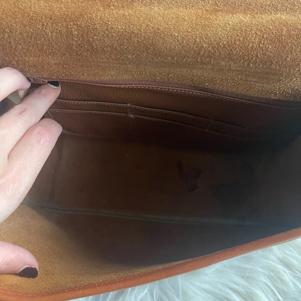 Dooney And & Bourke All Weather Pebble Leather Brown Crossbody Bag Made In USA